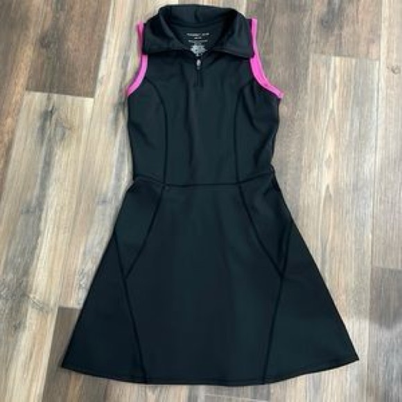 adidas Dresses & Skirts - Sincerely Jules Active Dress Sz M Black, Pink Trim Tennis Golf Dress